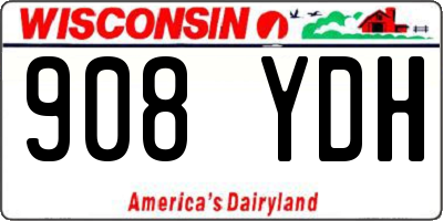 WI license plate 908YDH