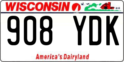 WI license plate 908YDK