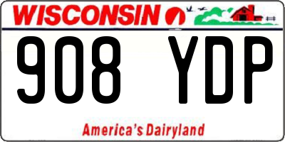 WI license plate 908YDP