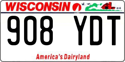 WI license plate 908YDT
