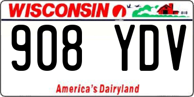 WI license plate 908YDV