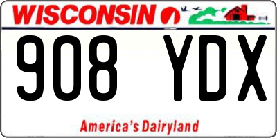 WI license plate 908YDX