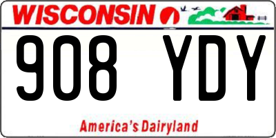 WI license plate 908YDY