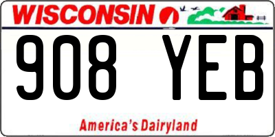 WI license plate 908YEB