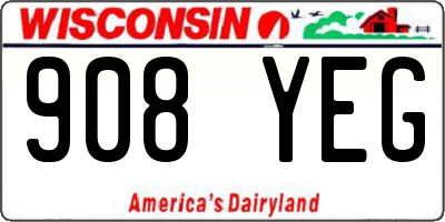 WI license plate 908YEG