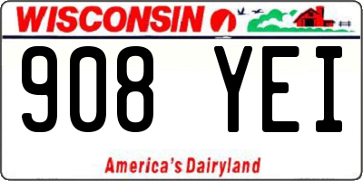 WI license plate 908YEI