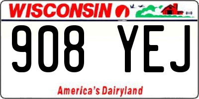 WI license plate 908YEJ
