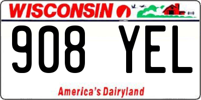 WI license plate 908YEL