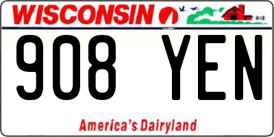 WI license plate 908YEN