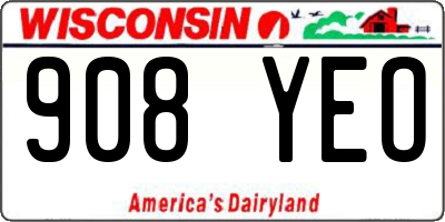 WI license plate 908YEO