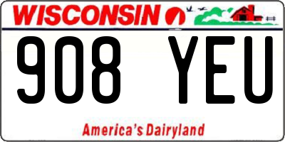 WI license plate 908YEU