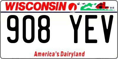 WI license plate 908YEV