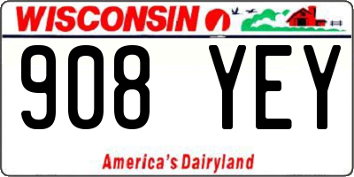 WI license plate 908YEY