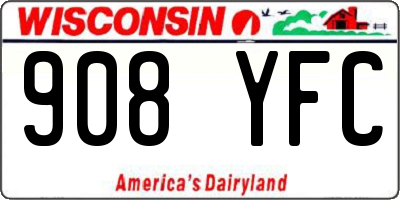 WI license plate 908YFC