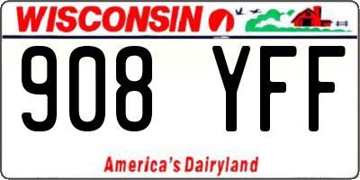 WI license plate 908YFF