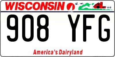 WI license plate 908YFG