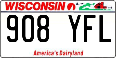 WI license plate 908YFL