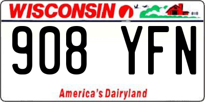 WI license plate 908YFN