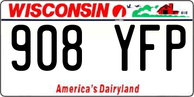WI license plate 908YFP