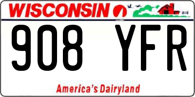 WI license plate 908YFR
