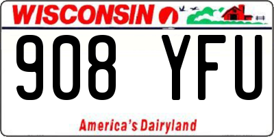 WI license plate 908YFU