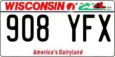 WI license plate 908YFX