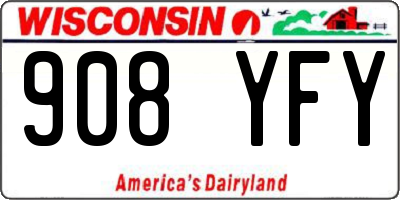 WI license plate 908YFY