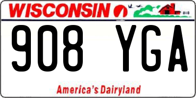 WI license plate 908YGA