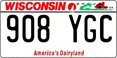 WI license plate 908YGC