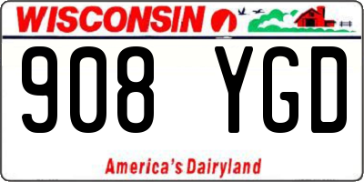 WI license plate 908YGD
