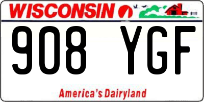 WI license plate 908YGF