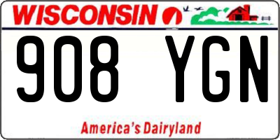 WI license plate 908YGN