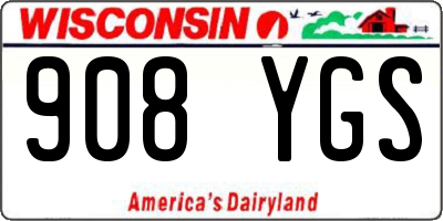 WI license plate 908YGS