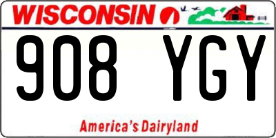 WI license plate 908YGY