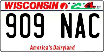 WI license plate 909NAC
