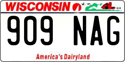 WI license plate 909NAG