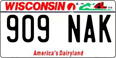 WI license plate 909NAK