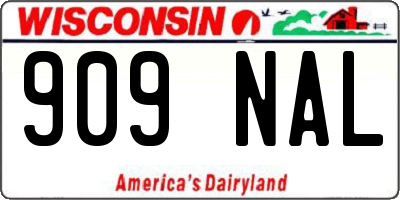 WI license plate 909NAL