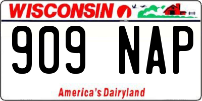 WI license plate 909NAP