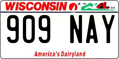 WI license plate 909NAY
