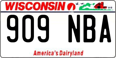 WI license plate 909NBA