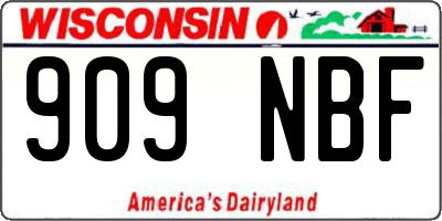 WI license plate 909NBF