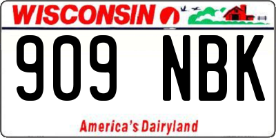 WI license plate 909NBK