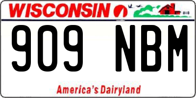 WI license plate 909NBM