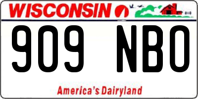 WI license plate 909NBO