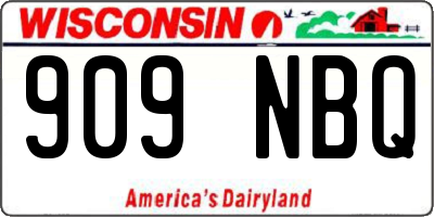 WI license plate 909NBQ