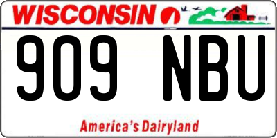 WI license plate 909NBU