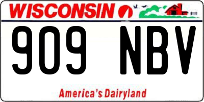 WI license plate 909NBV