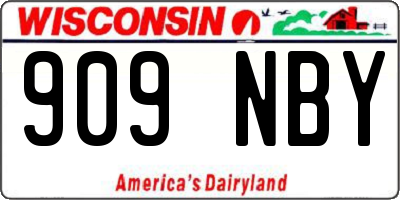 WI license plate 909NBY