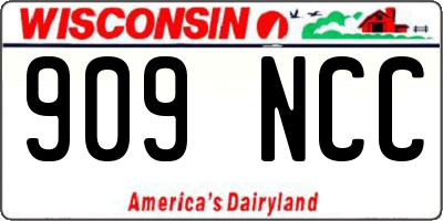 WI license plate 909NCC